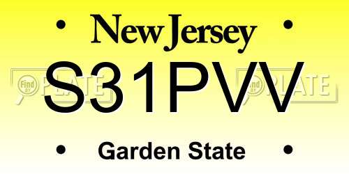 S31PVV New Jersey License Plate