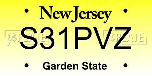 S31PVZ New Jersey License Plate