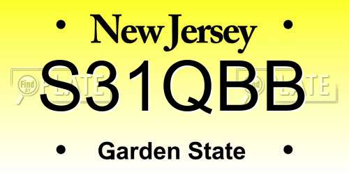 S31QBB New Jersey License Plate