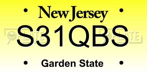 S31QBS New Jersey License Plate