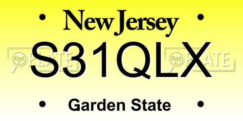 S31QLX New Jersey License Plate