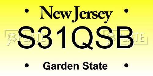 S31QSB New Jersey License Plate