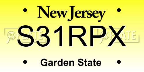 S31RPX New Jersey License Plate