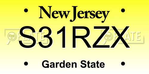 S31RZX New Jersey License Plate