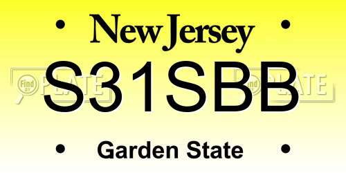 S31SBB New Jersey License Plate