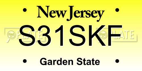 S31SKF New Jersey License Plate