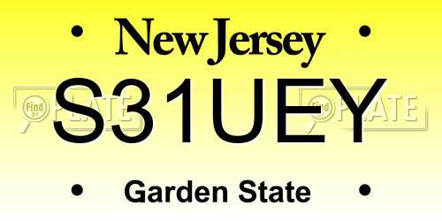 S31UEY New Jersey License Plate