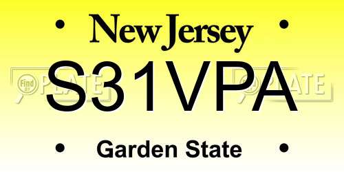 S31VPA New Jersey License Plate