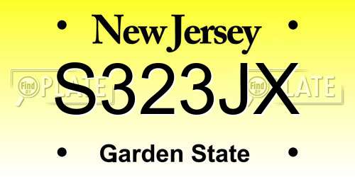 S323JX New Jersey License Plate