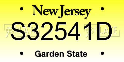 S32541D New Jersey License Plate
