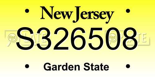 S326508 New Jersey License Plate