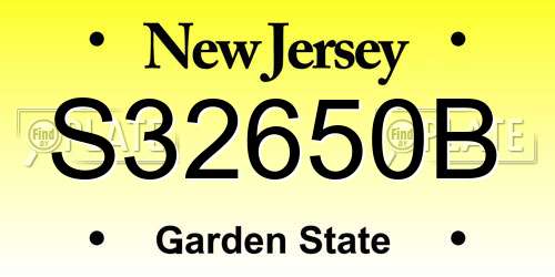 S32650B New Jersey License Plate