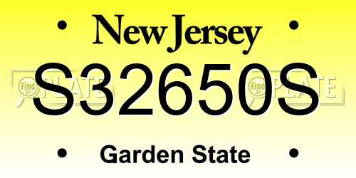 S32650S New Jersey License Plate