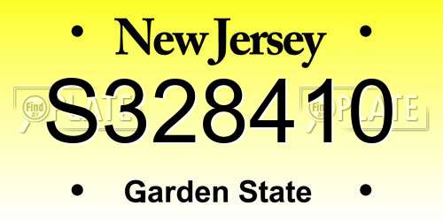 S328410 New Jersey License Plate