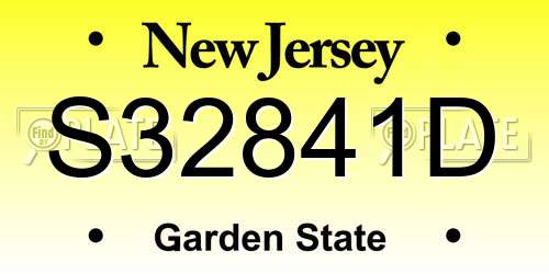 S32841D New Jersey License Plate
