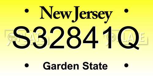 S32841Q New Jersey License Plate