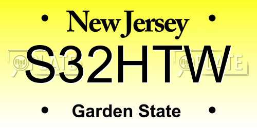 S32HTW New Jersey License Plate