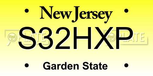 S32HXP New Jersey License Plate