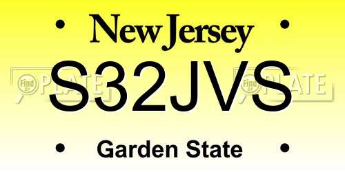 S32JVS New Jersey License Plate