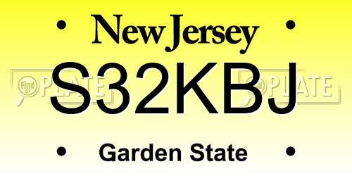 S32KBJ New Jersey License Plate