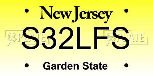 S32LFS New Jersey License Plate