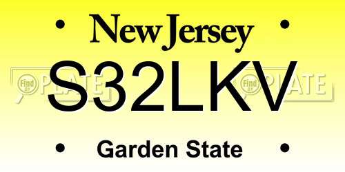 S32LKV New Jersey License Plate