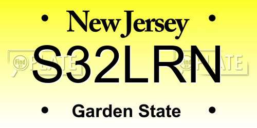S32LRN New Jersey License Plate