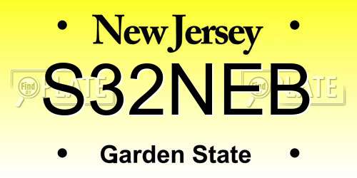 S32NEB New Jersey License Plate
