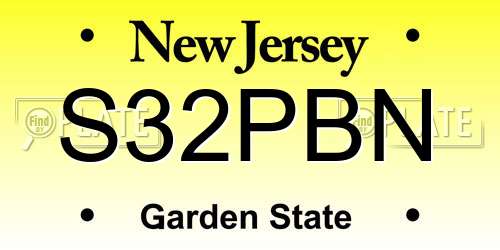 S32PBN New Jersey License Plate