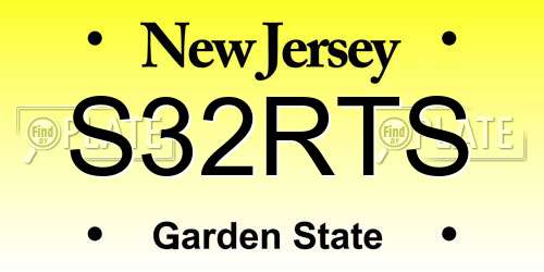 S32RTS New Jersey License Plate