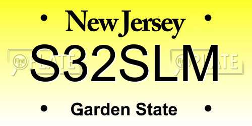 S32SLM New Jersey License Plate