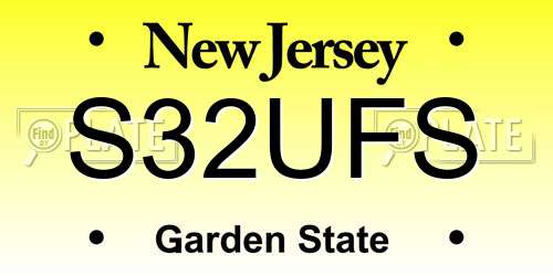 S32UFS New Jersey License Plate