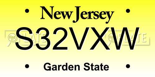 S32VXW New Jersey License Plate