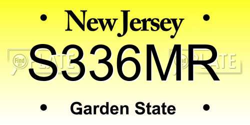 S336MR New Jersey License Plate