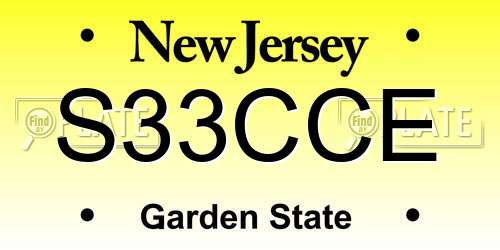 S33CCE New Jersey License Plate