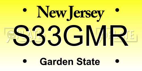 S33GMR New Jersey License Plate
