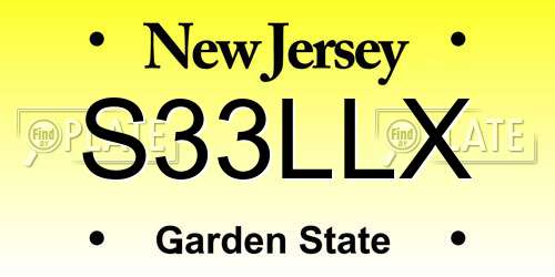 S33LLX New Jersey License Plate