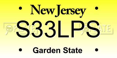 S33LPS New Jersey License Plate
