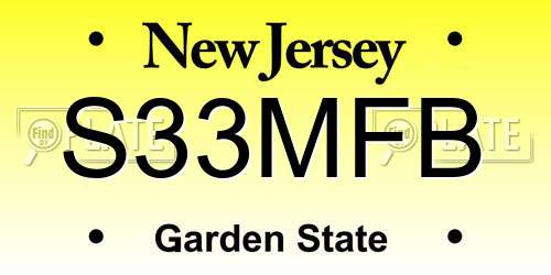 S33MFB New Jersey License Plate
