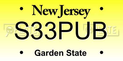S33PUB New Jersey License Plate