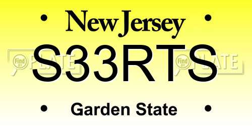 S33RTS New Jersey License Plate