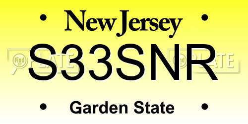 S33SNR New Jersey License Plate