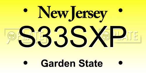 S33SXP New Jersey License Plate