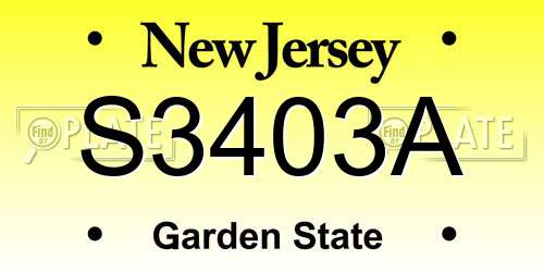 S3403A New Jersey License Plate