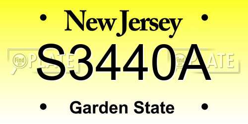 S3440A New Jersey License Plate