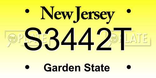 S3442T New Jersey License Plate