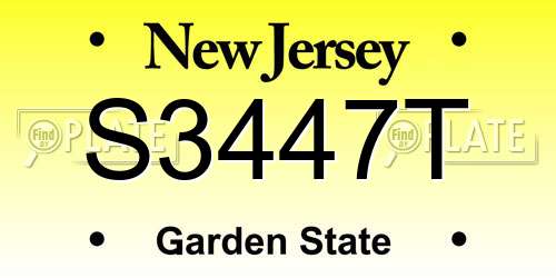 S3447T New Jersey License Plate