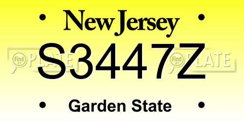 S3447Z New Jersey License Plate