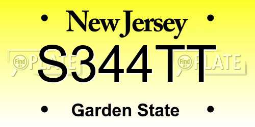 S344TT New Jersey License Plate