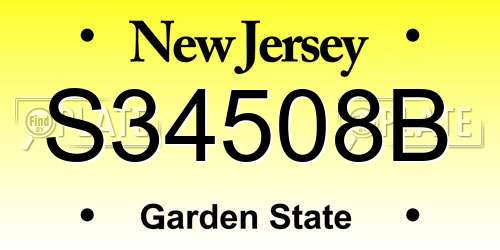 S34508B New Jersey License Plate